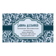 Elegant Leafy Art Nouveau Arts and Crafts Pattern Business Card Templates