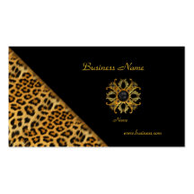 Elegant Leopard Black Gold Business Card