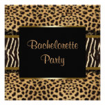 Elegant Leopard Zebra Bachelorette Party Invitations