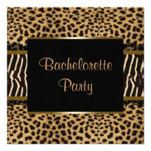 Elegant Leopard Zebra Bachelorette Party Invitations
