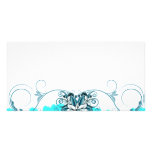 Elegant light blue floral wedding gift photo card