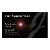 Elegant Light Flare Dark Business Card