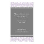 Elegant Lilac Grey Damask Business Cards