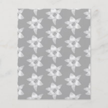 Elegant Lily Pattern. Grey and White. Custom Flyer