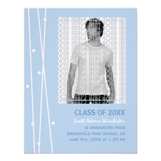 Elegant Lines and Dots Graduation Personalized Announcement