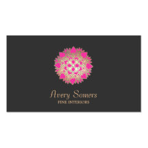 Elegant Lotus Flower Interior Designer Business Business Card Templates