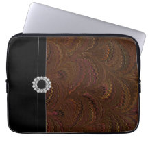 Elegant Marbled Black Gold Laptop Sleeve