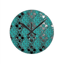 elegant metallic gold pattern wall clock