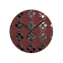 elegant metallic plum pattern wall clock