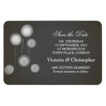 elegant minimal save the date dandelions magnets