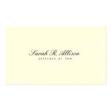 Elegant Minimalist Attorney Cream Coloured Business Card Template
