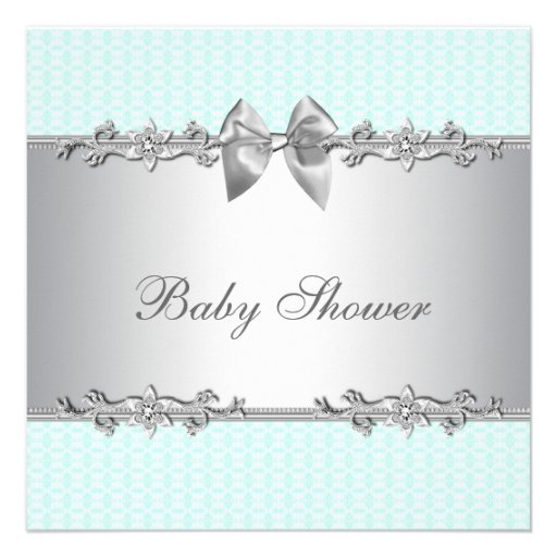 Elegant Mint Green Baby Shower Custom Invitation