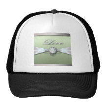 Elegant Mint Green Wedding Invitation and Favour Mesh Hat