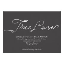 Elegant Modern Charcoal Wedding Invitation