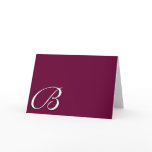 Elegant Monogram B Burgundy Cards for Weddings