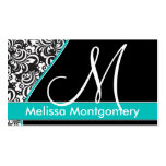 Elegant Monogram business card - Teal