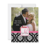 Elegant Monogram Damask  Wedding Photo Thank You invitations