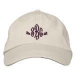 Elegant Monogram Initials Embroidered Hat embroidered hats