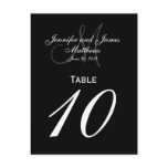 Elegant Monogram Wedding Number Table Cards Post Card
