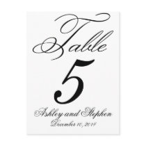 Elegant Monogram Wedding Table Number Cards Post Cards