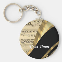 Elegant music sheet key chains