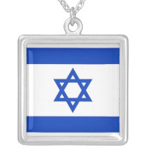 Elegant Necklace with Flag of Israel