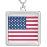 Elegant Necklace with Flag of the USA