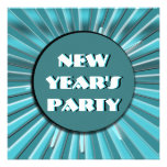 Elegant New Year holiday party aqua blue Invitation