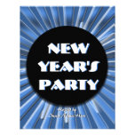 Elegant New Year holiday party blue silver Custom Invitation