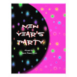 Elegant New Year holiday party fireworks pink Personalized Invitation