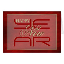 Elegant "New Year" red gold Card