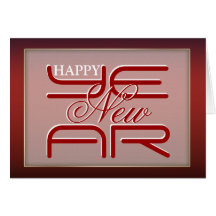 Elegant "New Year" red gold Cards