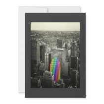 Elegant NYC Skyline Rainbow Skyscraper Invite