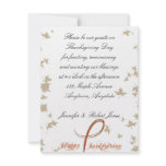 Elegant Orange and Gold Thanksgiving Invitation