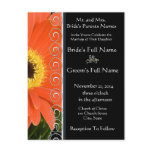 Elegant Orange Gerber Daisy Wedding Invitation