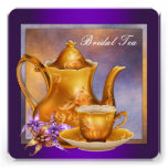 Elegant Orchid Gold Purple Bridal Tea Party Personalised Invitations