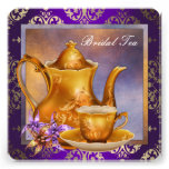 Elegant Orchid Gold Purple Bridal Tea Party Personalised Announcements