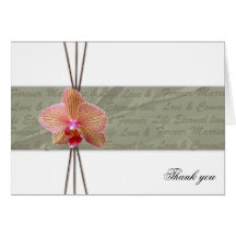 Elegant Orchid Thank you - Customised Greeting Cards