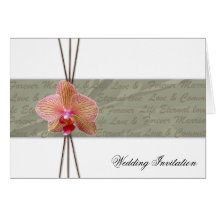 Elegant Orchid Wedding Invitation Greeting Cards