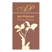 Elegant Orchid with Initials Monogram Business Card Template