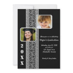 Elegant panel -Black Graduation Party invites