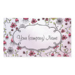 Elegant pattern flowers pink/pink business card