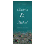 Elegant Peacock Feathers Wedding Program rack cards