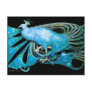 ELEGANT PEACOCK IN BLUE BLACK TEAL POSTCARD