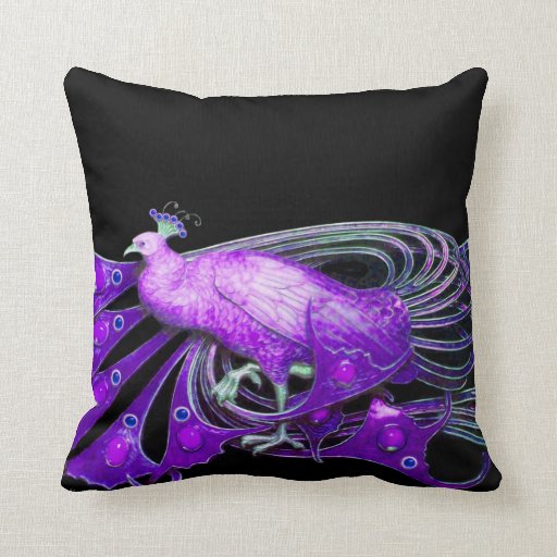 ELEGANT PEACOCK IN PURPLE BLACK Zazzle