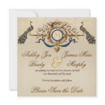 Elegant Peacock Save the Date Cards invitations