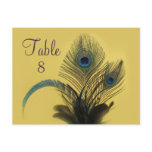 Elegant Peacock Table Number (yellow) postcards
