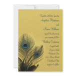 Elegant Peacock Wedding Invitation (yellow)