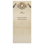Elegant Peacock Wedding Menu Cards invitations