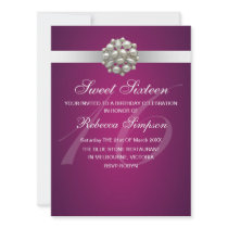 Elegant Pearl Pink Sweet 16 Birthday Invitation